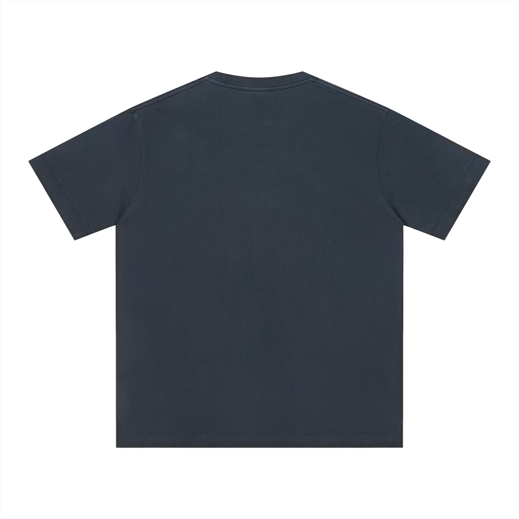 The Charleston Shirt is a dark gray, short sleeve unisex cotton tee with a loose fit and no visible logos or designs, shown from the back laid flat on a white background.