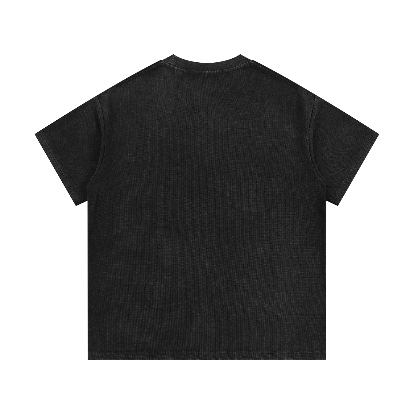The Greenville Waffle Shirt is a plain black unisex cotton blend tee shown from the back against a white background. Its simple, classic design makes it a versatile streetwear staple with no visible logos or graphics.
